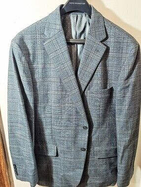 Michael Strahan Collection Men's Green Windowpane Blazer